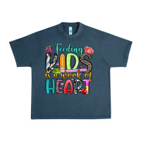 Midnight Navy feeding kids is a work of heart Urban Heavy Tee - Artiststas