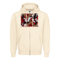 Sandshell cowhide buffalo plaid leopad background Zipper Hoodie - CowCowDesign
