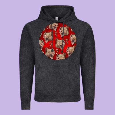 Christmas Pig Vintage Hoodie Designed By Lillyallendesigns