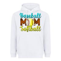 White baseball mom softball Heavyweight Hoodie - BundleAndBundleShop