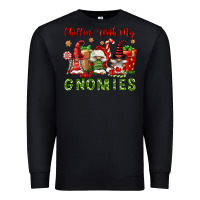 Black Chillin' With My Gnomies Premium Sweatshirt - FaDigitalArtStudio