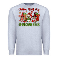 Heather Grey Chillin' With My Gnomies Premium Sweatshirt - FaDigitalArtStudio