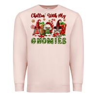 Pale Pink Chillin' With My Gnomies Premium Sweatshirt - FaDigitalArtStudio