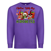 Purple Chillin' With My Gnomies Premium Sweatshirt - FaDigitalArtStudio