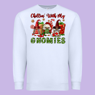 Chillin' With My Gnomies Premium Sweatshirt Designed By Fadigitalartstudio