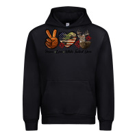 Black Peace Love White Tailed Deer Urban Hoodie - LillyAllenDesigns