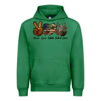 Emerald Peace Love White Tailed Deer Urban Hoodie - LillyAllenDesigns