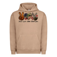 Pigment Burro Peace Love White Tailed Deer Urban Hoodie - LillyAllenDesigns
