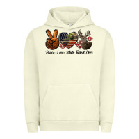 Pigment Pistachio Peace Love White Tailed Deer Urban Hoodie - LillyAllenDesigns