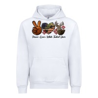 White Peace Love White Tailed Deer Urban Hoodie - LillyAllenDesigns