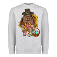 Western Rabbit With Sunflowers Easter Day Heavyweight Sweatshirt | Teevron