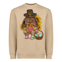 Mushroom Western Rabbit with sunflowers Easter Day Heavyweight Sweatshirt - HowdyJamesFarm