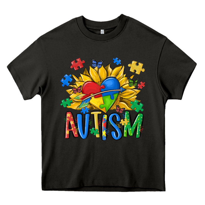 Austism Sunflower Heavy Core Tee by MaliasSmallBusiness | Teevron