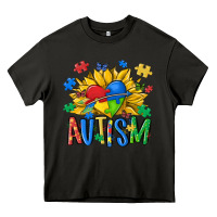 Asphalt austism sunflower Heavy Core Tee - MaliasSmallBusiness
