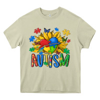 Mossy austism sunflower Heavy Core Tee - MaliasSmallBusiness