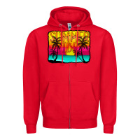Red summer vibes Zipper Hoodie - CowCowDesign