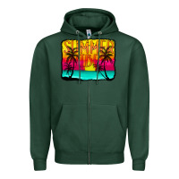Sports Green summer vibes Zipper Hoodie - CowCowDesign
