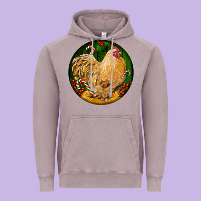 Cochin Rooster Christmas Vintage Hoodie Designed By Lillyallendesigns