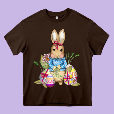 Easter Bunny And Eggs Heavy Core Tee Designed By Adodesignshop