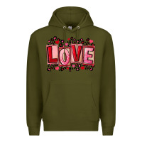 Army Green Valentine's Day love Premium Hoodie - FaDigitalArtStudio