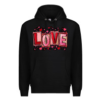 Black Valentine's Day love Premium Hoodie - FaDigitalArtStudio