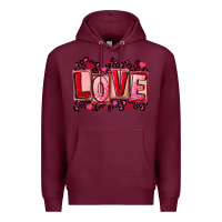 Burgundy Valentine's Day love Premium Hoodie - FaDigitalArtStudio