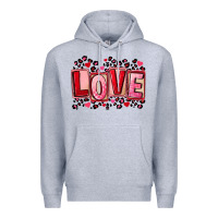 Heather Grey Valentine's Day love Premium Hoodie - FaDigitalArtStudio