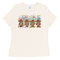 Bone easter day baby highland cow Ladies Tee - MaliasSmallBusiness