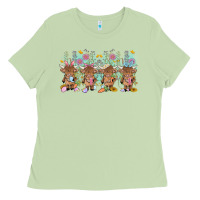 Matcha easter day baby highland cow Ladies Tee - MaliasSmallBusiness