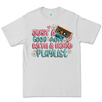 Dove Grey just a good mom with a hood playlist Premium Tee - MaliasSmallBusiness