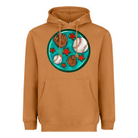 Meerkat baseball with sunflower round earrings Heavyweight Hoodie - BundleAndBundleShop