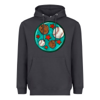 Smoke baseball with sunflower round earrings Heavyweight Hoodie - BundleAndBundleShop