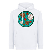 White baseball with sunflower round earrings Heavyweight Hoodie - BundleAndBundleShop