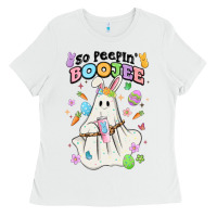 White so peepin boujee Ladies Tee - MaliasSmallBusiness