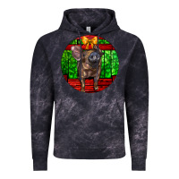 Cloud Black christmas pig Vintage Hoodie - LillyAllenDesigns