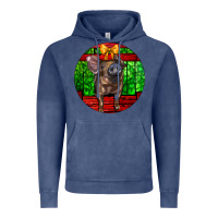 Vintage Denim christmas pig Vintage Hoodie - LillyAllenDesigns