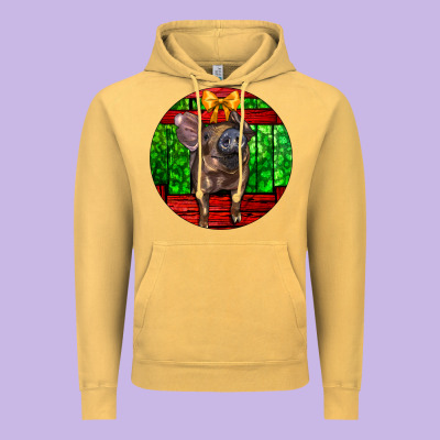 Christmas Pig Vintage Hoodie Designed By Lillyallendesigns