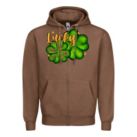 Chestnut St. Patrick's Lucky and shamrock Zipper Hoodie - OliviaCreatesArt