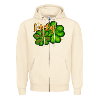 Sandshell St. Patrick's Lucky and shamrock Zipper Hoodie - OliviaCreatesArt