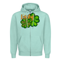 St. Patrick's Lucky And Shamrock Zipper Hoodie | Teevron