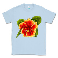Dusty Blue Hawaiian Hibiscus Flower Classic Tee - LillyAllenDesigns