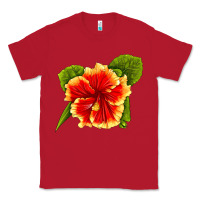 Red Hawaiian Hibiscus Flower Classic Tee - LillyAllenDesigns