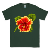 Sports Green Hawaiian Hibiscus Flower Classic Tee - LillyAllenDesigns