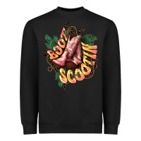 Black Boots scootin Heavyweight Sweatshirt - HowdyJamesFarm