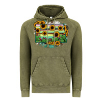 Vintage Olive North Dakota State Map Vintage Hoodie - RanaPortraitStore