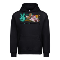 Black Peace Love Landrace Pig Urban Hoodie - LillyAllenDesigns