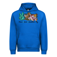 Cobalt Peace Love Landrace Pig Urban Hoodie - LillyAllenDesigns