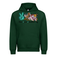 Forest Green Peace Love Landrace Pig Urban Hoodie - LillyAllenDesigns