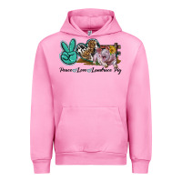 Fuchsia Pink Peace Love Landrace Pig Urban Hoodie - LillyAllenDesigns