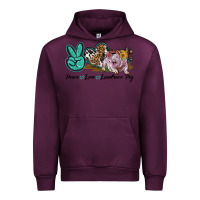 Mauve Wine Peace Love Landrace Pig Urban Hoodie - LillyAllenDesigns